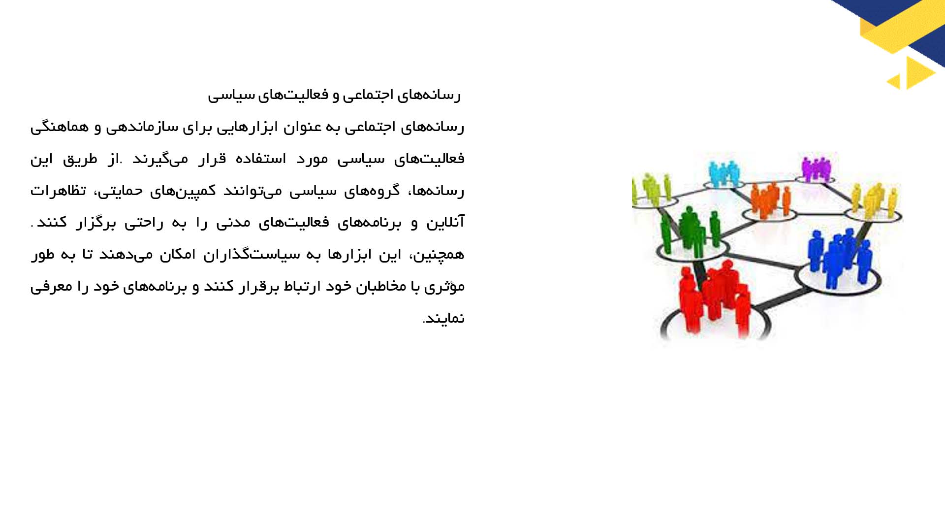 پاورپوینت در مورد تأثیر شبکه‌های اجتماعی بر سیاست مدرن